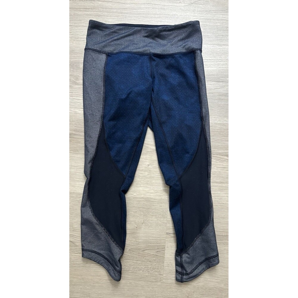 Lululemon Wunder Under Crop Sashika High-Rise Roll Down navy blue 4 pants